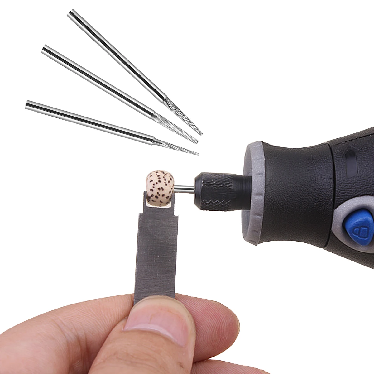 

3 Pcs Bead Polishing Shaft Strong Fixed Rod Grinding Needle Cylindrical Drill For Bodhi Amber Jade Wooden Beads Durable Design
