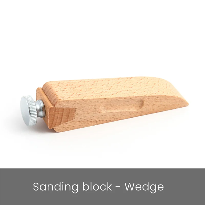 3Pcs Wooden Sandpaper Block Set Square Bevel Wedge Hand Sanding Block Handmade Leather Edge Grinding Polishing Tool