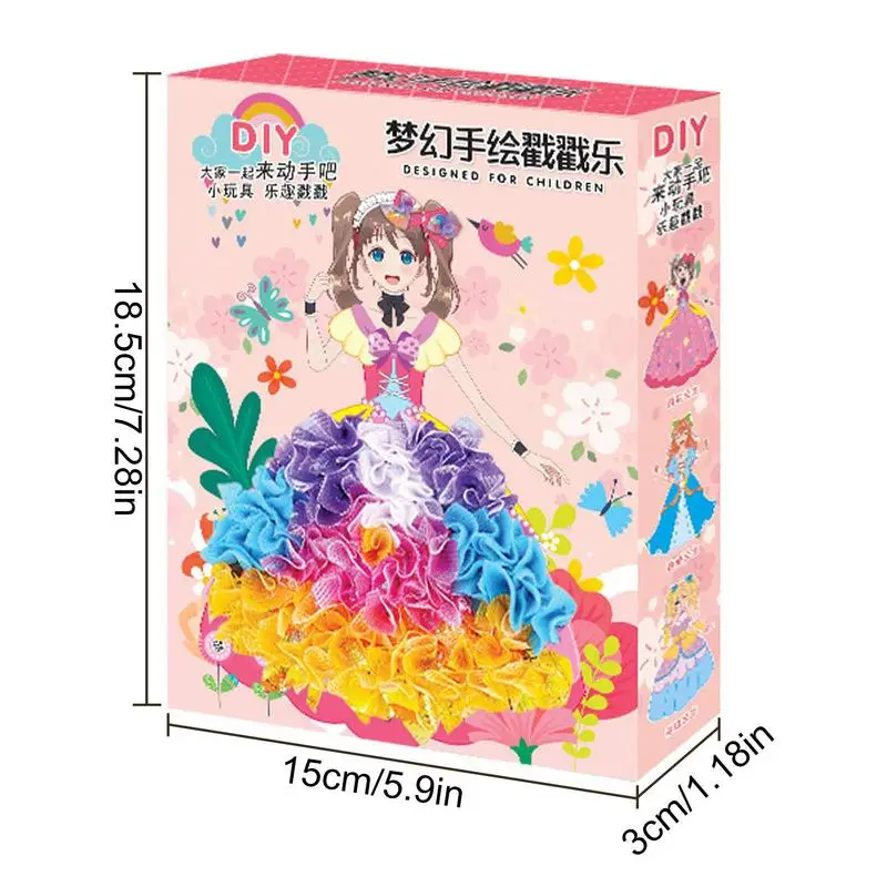 DIY Painting Sticker Craft Toys Kid Art Girls Poking Princess Handmade Educational Magical Children Gifts