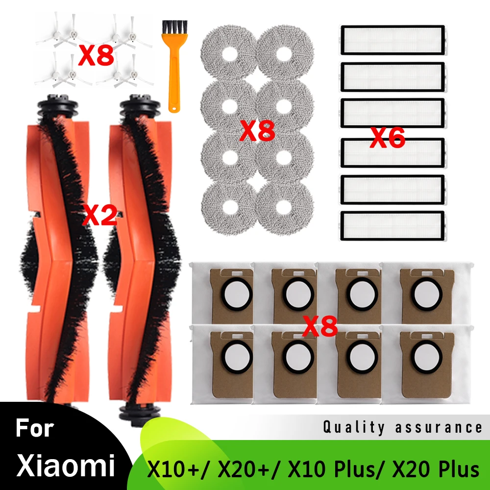 

Для робота-пылесоса Xiaomi X10+ / X20+ / X10 Plus / X20 Plus, ткань для швабры, основная боковая щетка, запасные части для фильтра Hepa