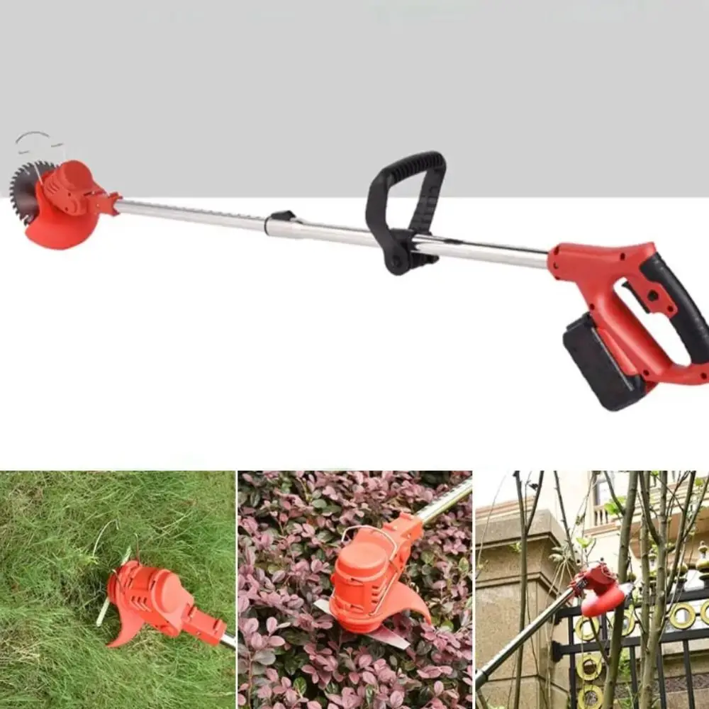 

Аккумуляторный электрический триммер для травы с литиевой батареей, складной, регулируемый по высоте, беспроводной, самоходный, с металлическим корпусом