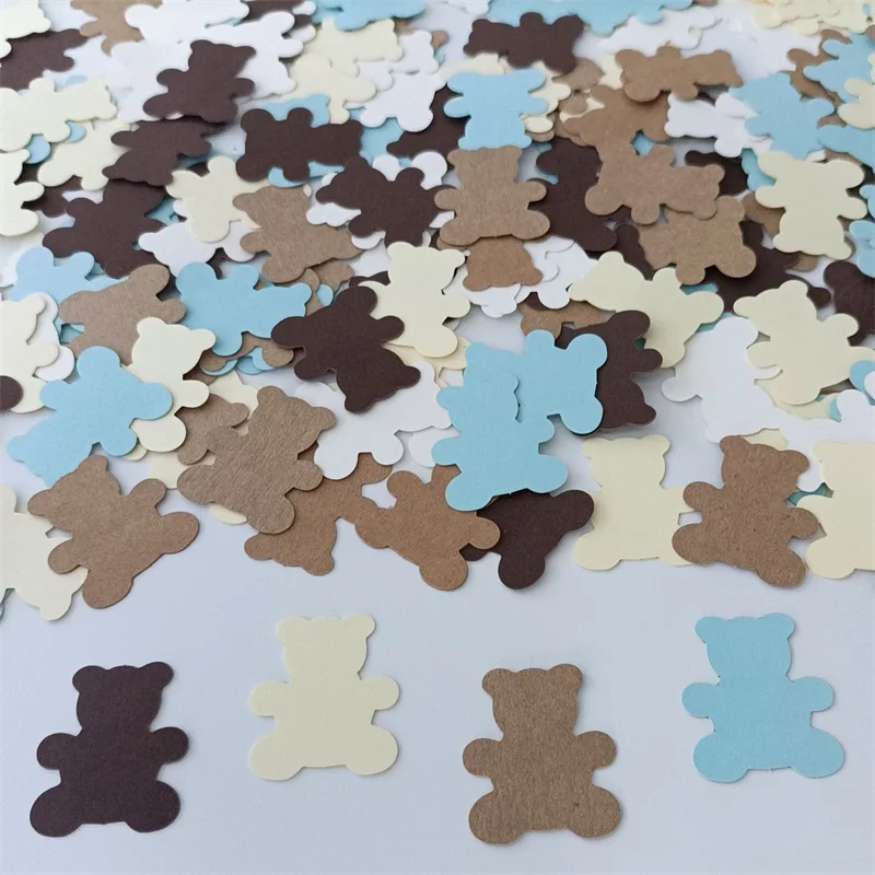 100 stks/partij Teddybeer Papier Confetti voor Baby Douche Meisje Jongen Kids Beer Thema Verjaardagsfeestje Decoratie Benodigdheden Tafel Scatter