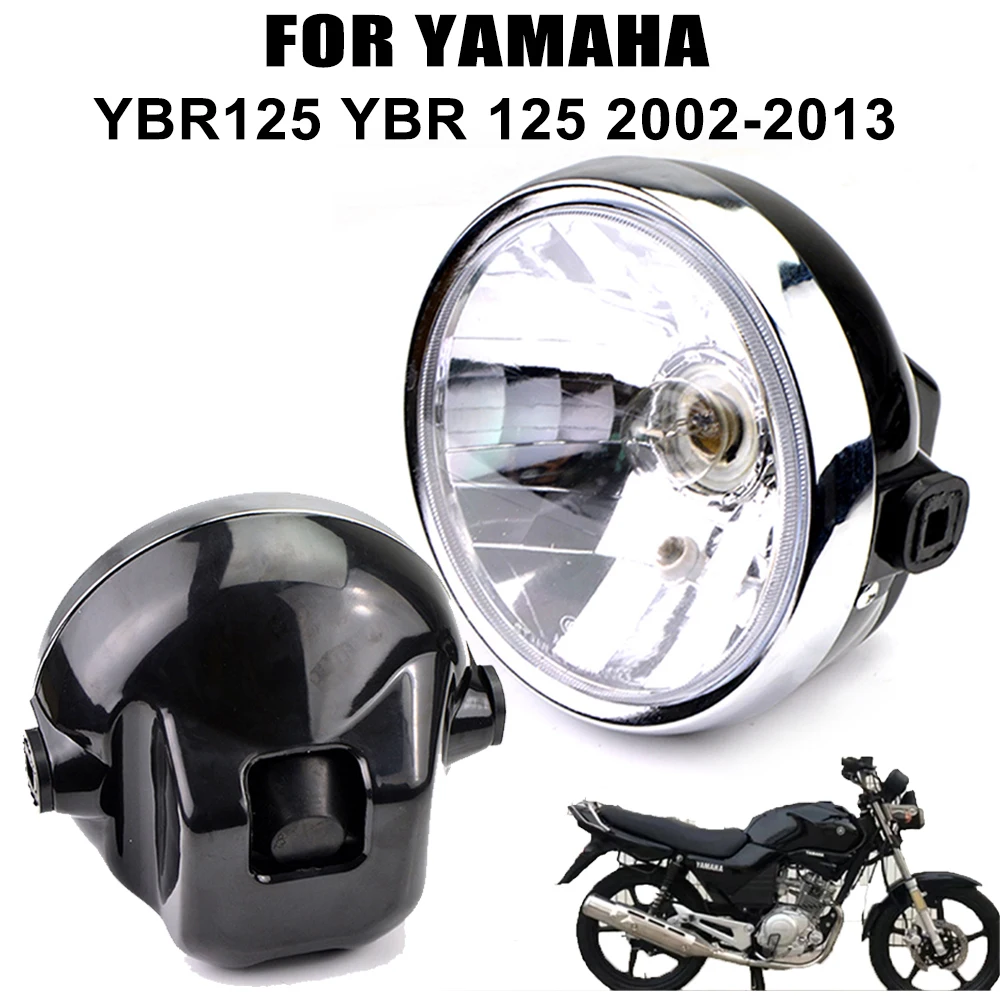 

Motorcycle Headlight Front Lamps Bulbs For Yamaha YBR125 YBR 125 2002-2013 Round Amber Front Headlamp Light Motor Accessories