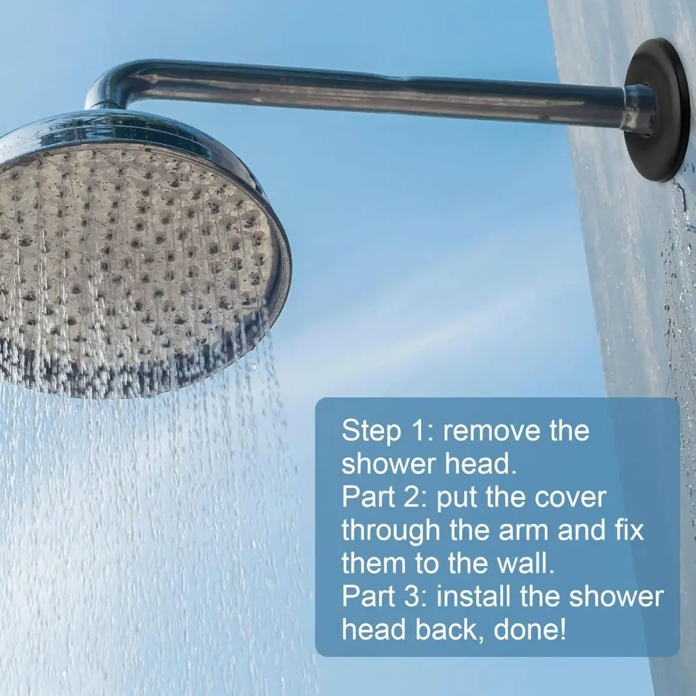 New Stainless Steel Shower Faucet Cover Black Chrome Finish Faucet Decorative Cover Trim Cover