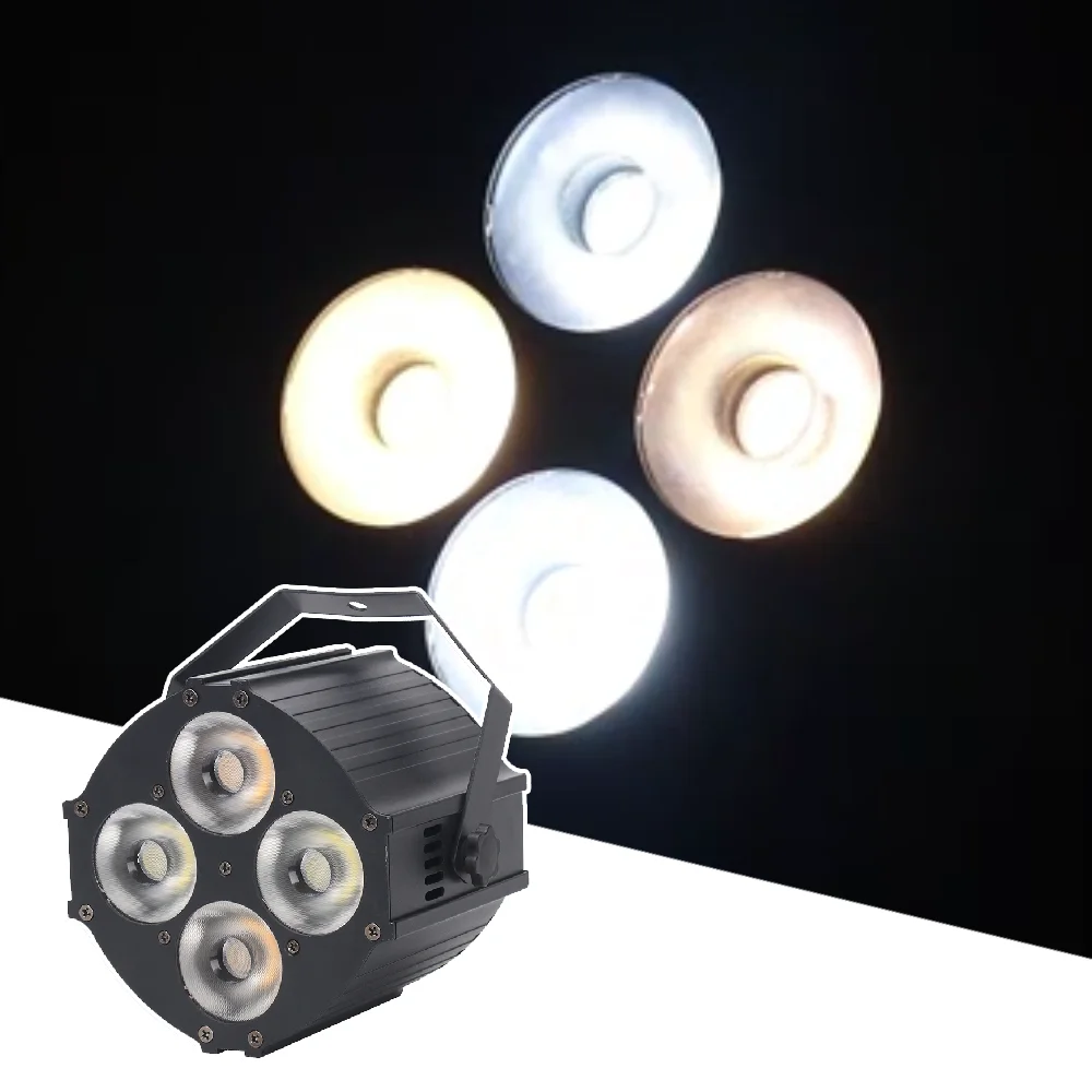 NEW YUER 4X30W COB Warm White Par Light DMX512 8/9CH For DJ Disco Stage Wedding Music Party Bar Nightclub Indoor Effect Light