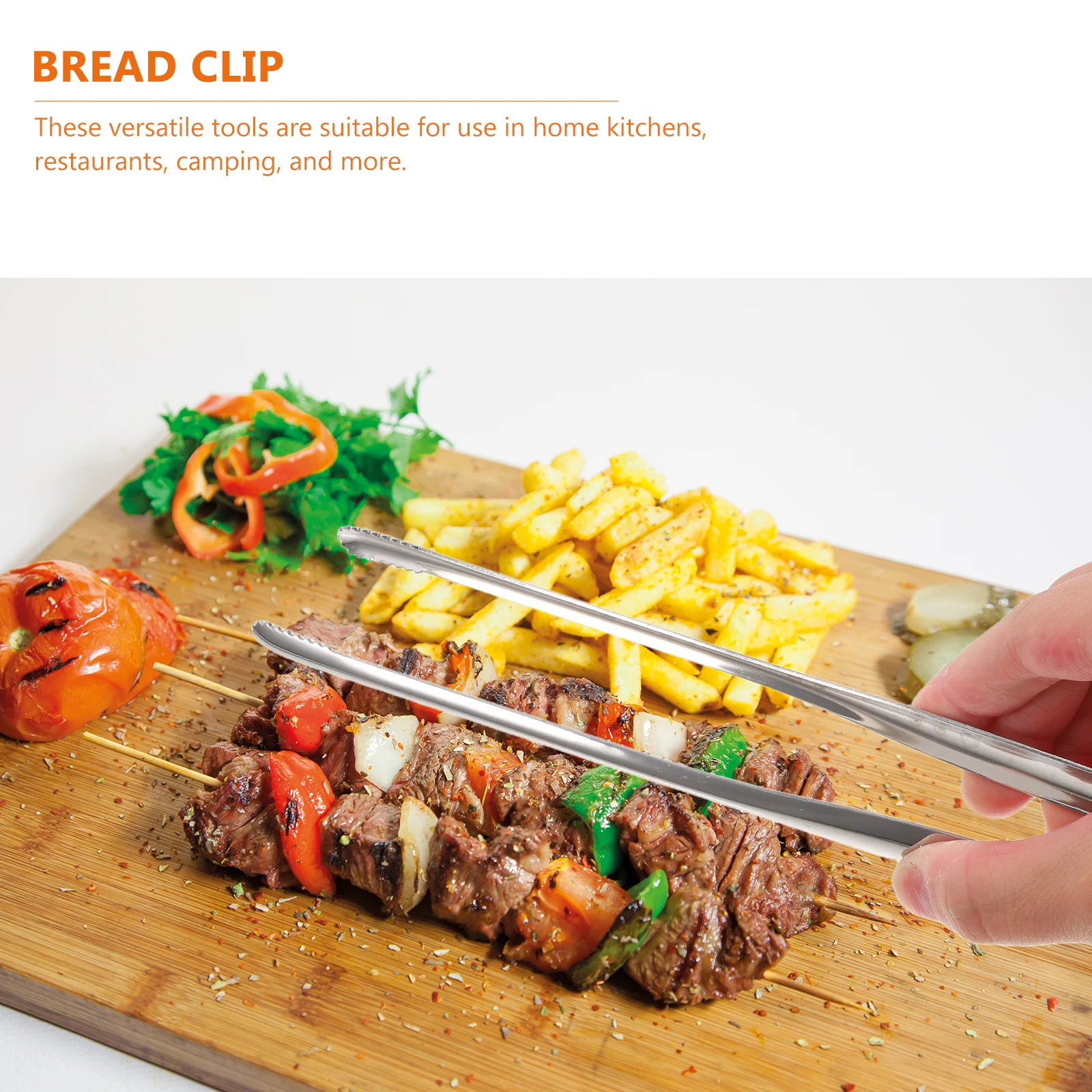 

2pcs 304 Stainless Steel BBQ Tongs 9 5 Inch Japanese Style Steak Clamp Heat Resistant Anti Rust Lightweight Practical Kitchen