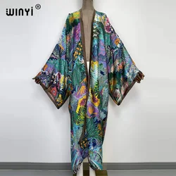 WINYI europa bliski wschód kimono kobiety Cardigan stitch kaftan Cocktail sexy Boho okrycie plażowe upaafrican Holiday szlafrok z długim rękawem