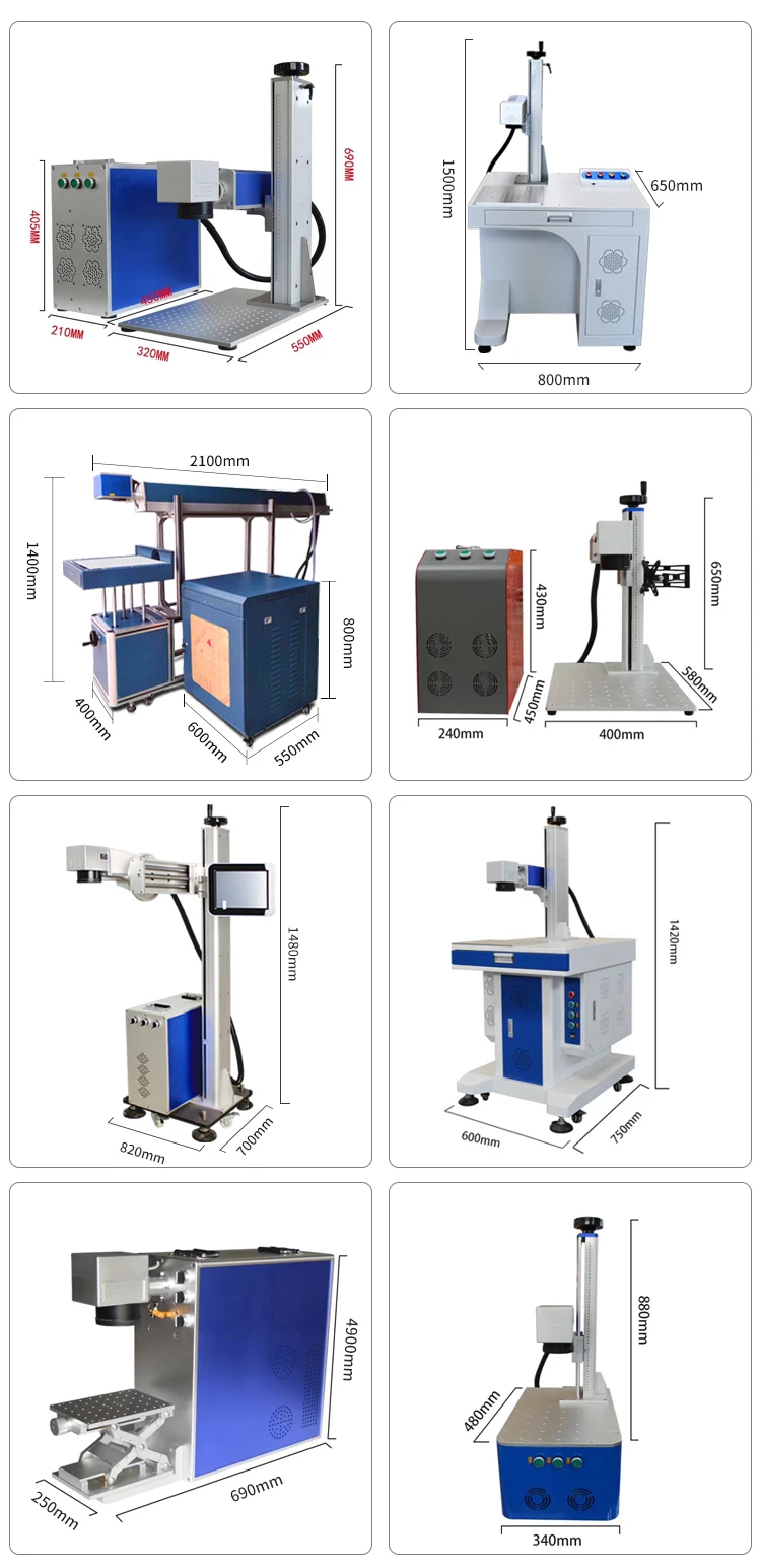 Portable Metal Engraving Machine 20W 30W 50W Mopa Gold Smart Color Fiber Marking Machine for Business