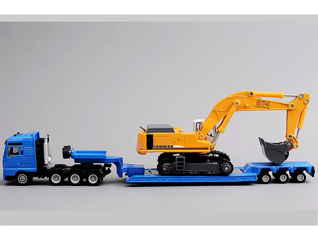 Hot selling 1:87 alloy 1847 flatbed transport vehicle model,simulation engineering vehicle,children\'s excavator toys,wholesale