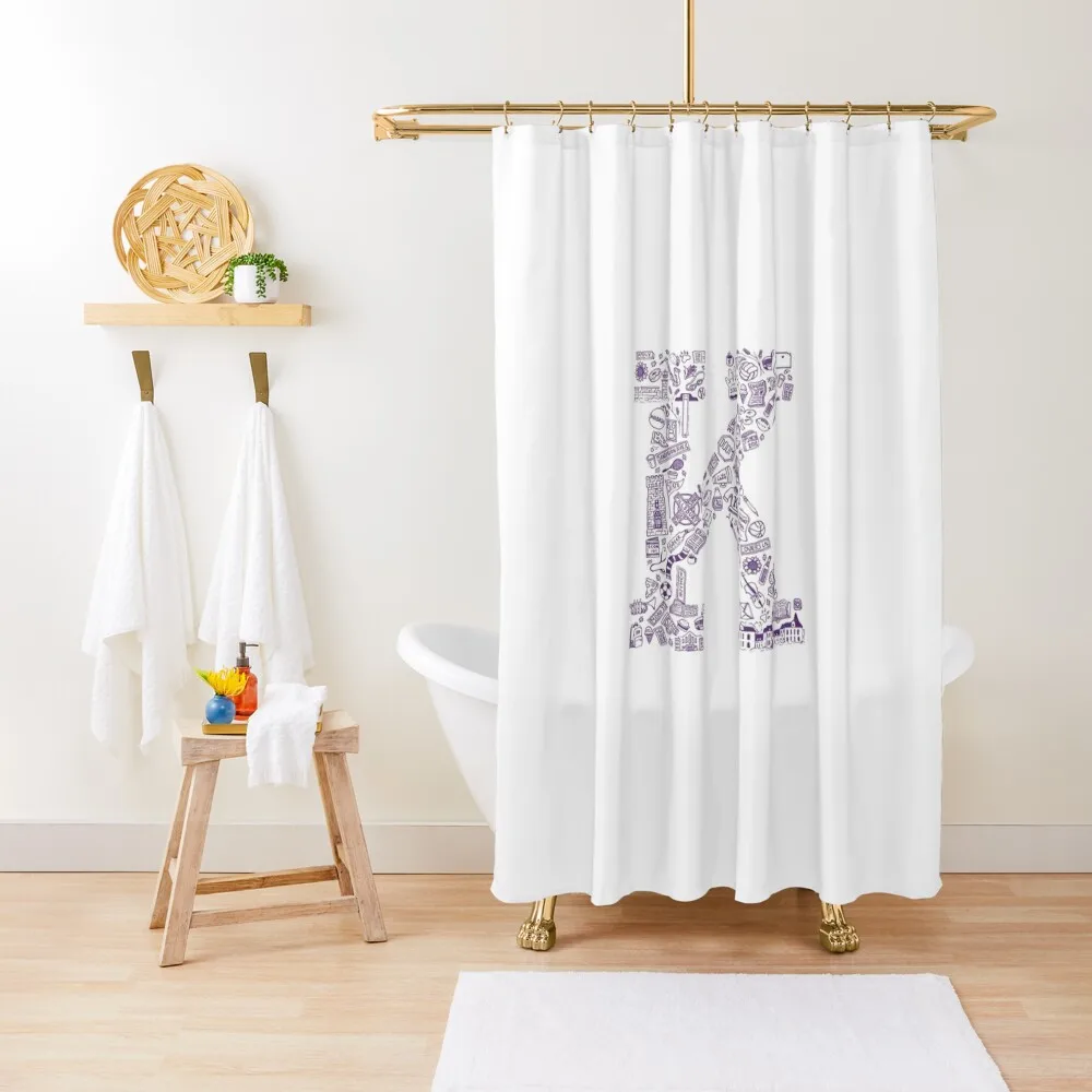 

Block K print - shirt Shower Curtain Bathroom Box For Bathroom Shower Bathroom Shower Curtain