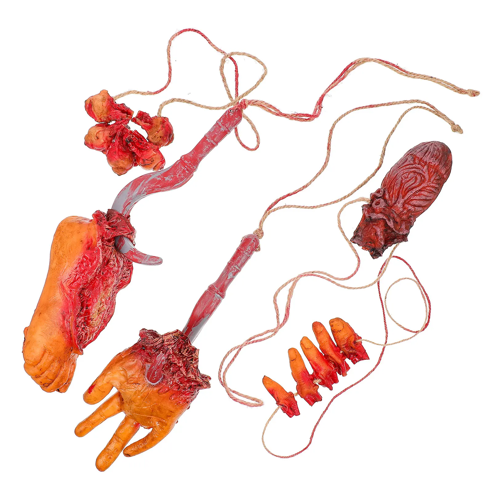 

1 Set Realistic Bloody Human Body Parts Haunted House Props Halloween Decorations Fake Organs Zombie Party Supplies Secret Room
