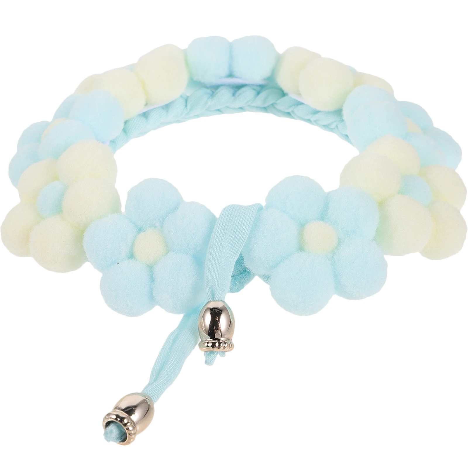 

Pet Collar Adjustable Dog Collars Small Medium Knitted Supple Large Blue Beige M Stylish Decorative Cats Festive Flowers