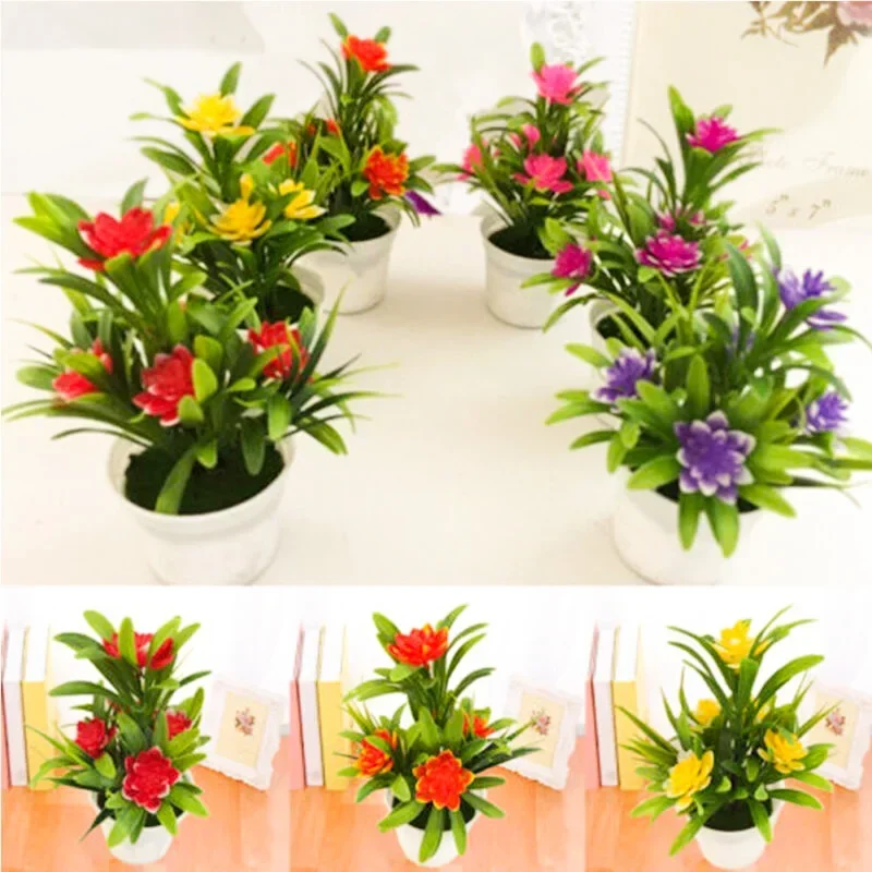 Flores artificiales realistas, maceta para plantas al aire libre, decoración de Ceremonia de boda, hogar, jardín, oficina, ramo, regalos de decoración, 18 Cm, 1pc