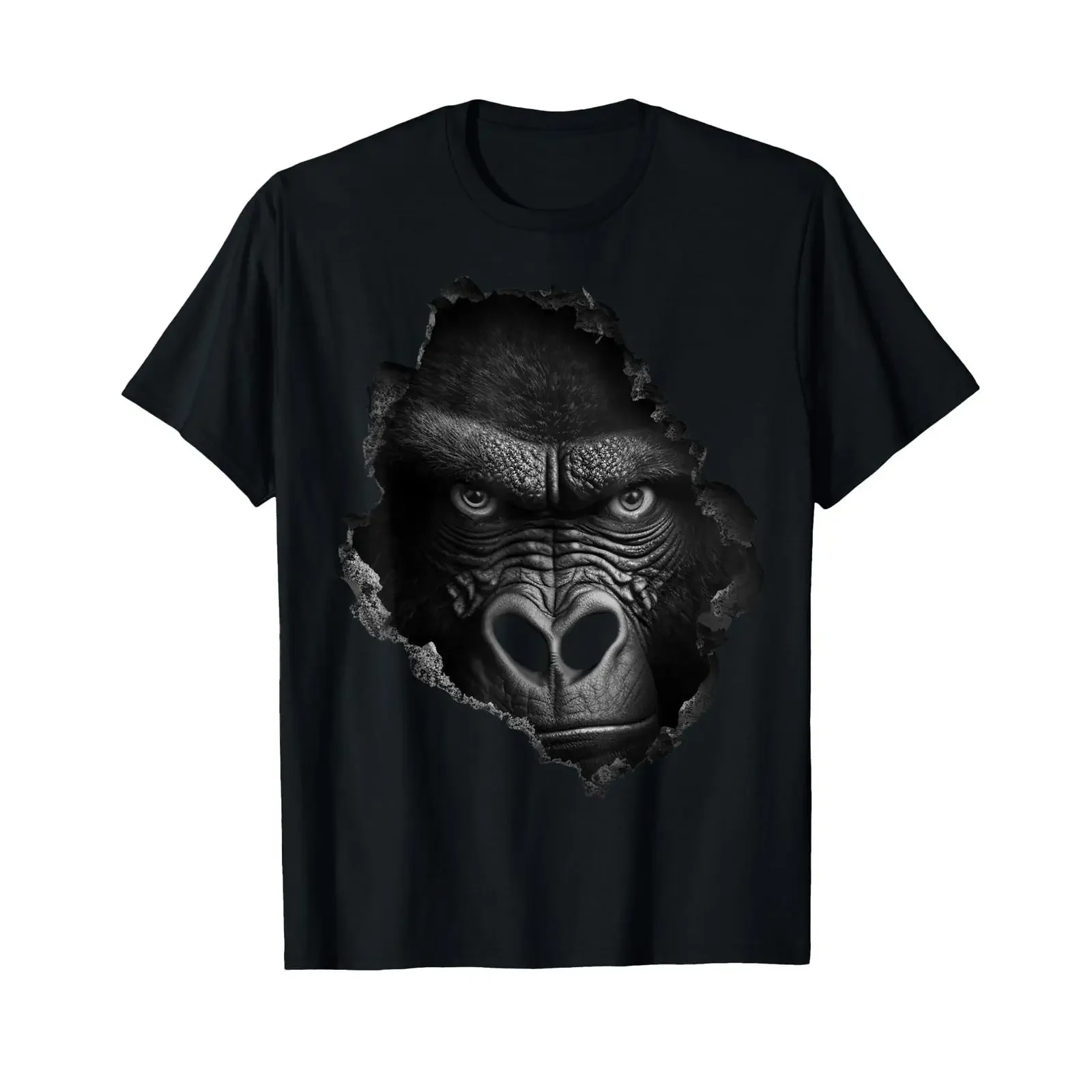 n mal Gorilla Face Wall Animal Print Art Lovers T Shirt Women amp Men Black Small EU 38 40 vintage Washed graphic Stylish