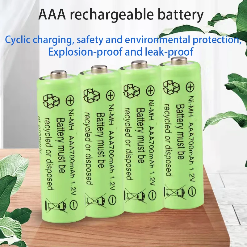 1.2V Ni-MH AAA 700mAh Rechargeable Battery used in digital cameras, wireless mice, remote controls, toys, electronic scales, etc