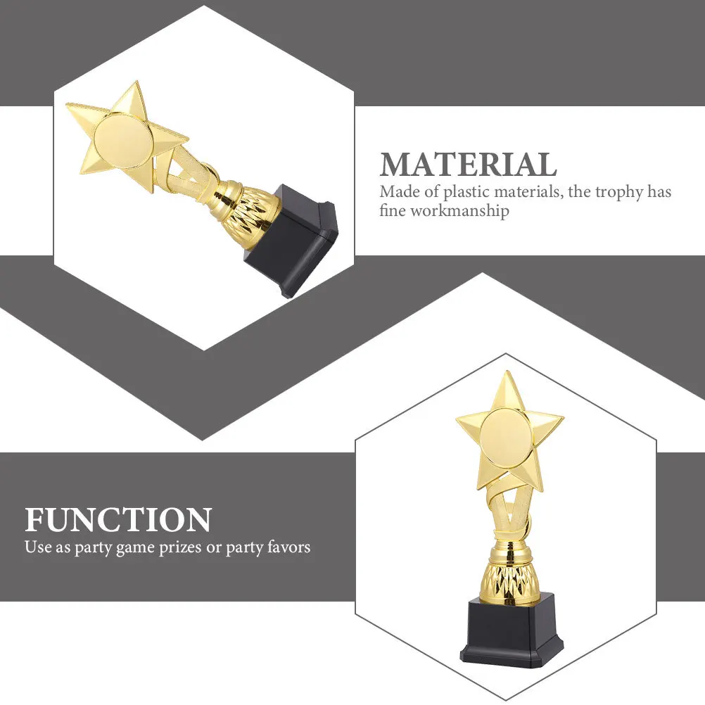 

2 Pcs Plastic Trophy Trophies Small for Award Mini Winner Party 's