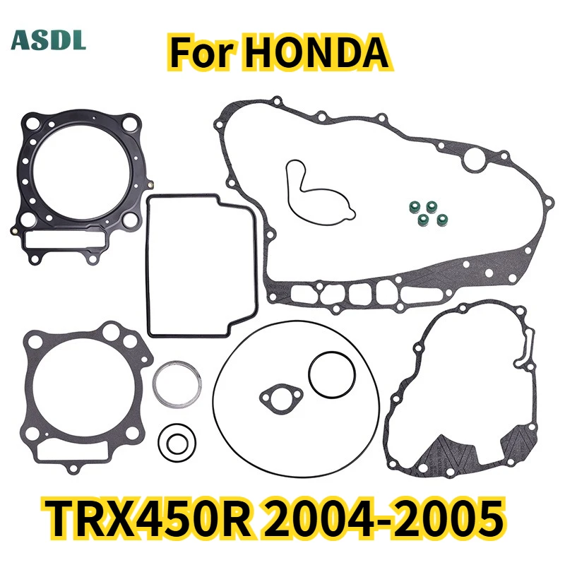 For HONDA TRX450R 2004-2005 Motorcycle Full Cylinder Head Overhaul Gasket Mat Pad TRX 450 R TRX450 Motorcycle Parts