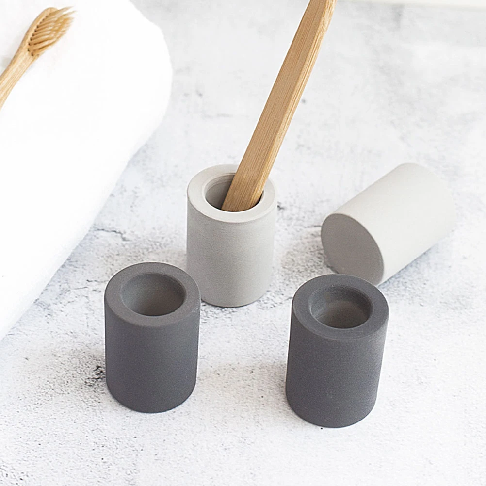 

4pcs Diatomite Toothbrush Holder Natural Moisture Absorbing Non-Slip Base For Bathroom Storage Organizer Travel Use