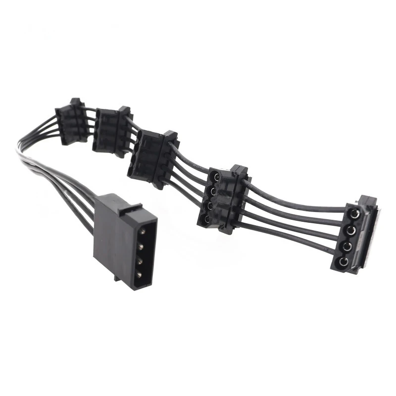 

4PIN IDE Power Cable Adapter 1 to 5 Fan Wire Splitter 40cm 18AWG Computer Mainboard Host Case ATX Power Supply Extend Cord