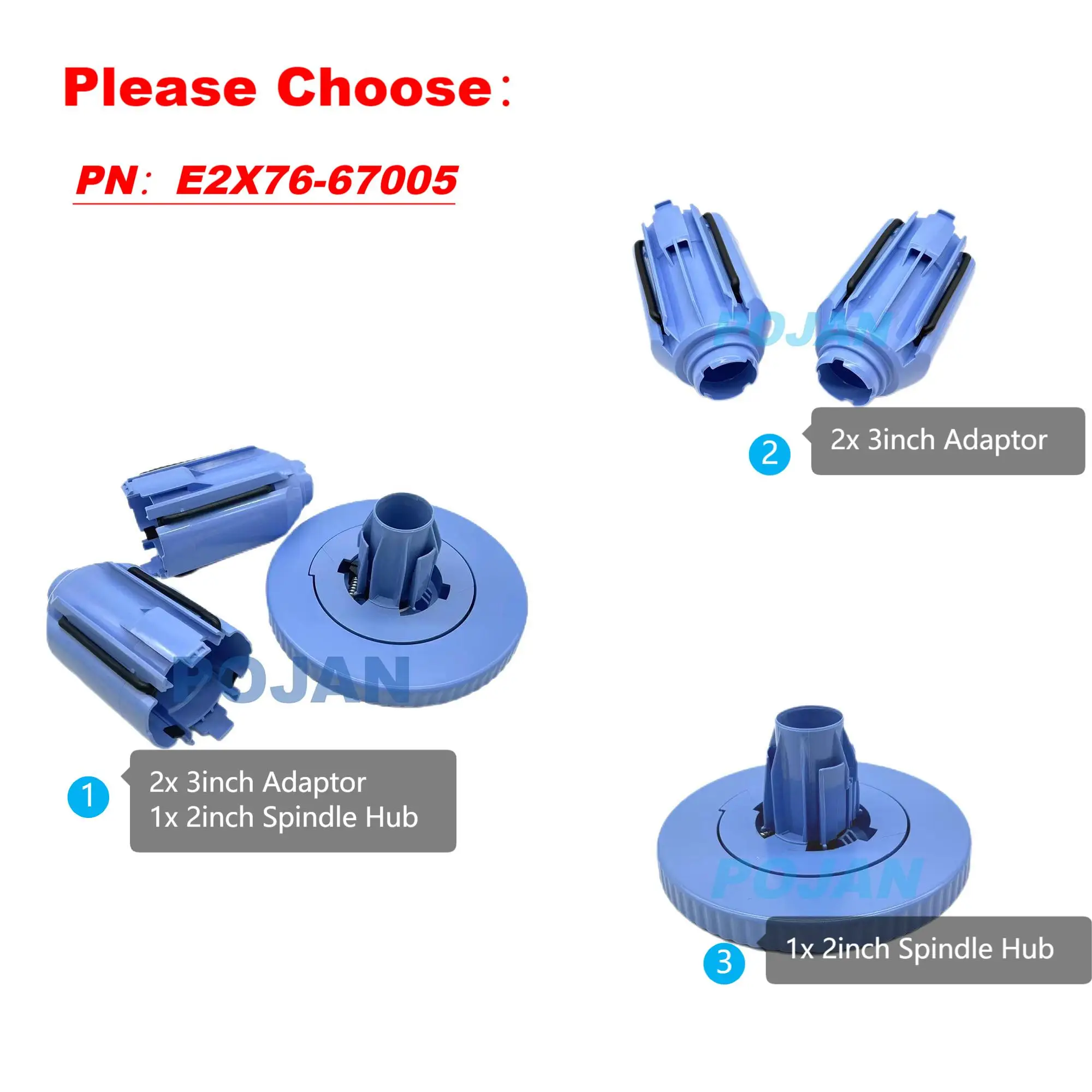 Elija 1 cubo de husillo de 2 pulgadas o 1 juego E2X76-67005 husillo de 2 pulgadas con adaptador de 3 pulgadas SERV apto para látex 110 115 310 315