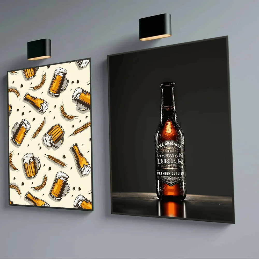 Retro Metal Beer Poster Sticky Wall Art Printing Waterproof Home Living Bed Room Garage Bar Aesthetic Decor