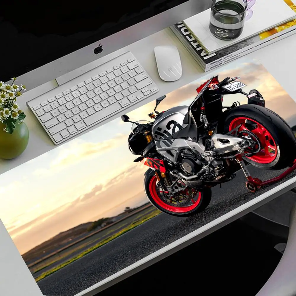 M-Motorcycle Logo A-Aprilia Mouse Pad Computer Mouse Pad Gamer Mousepad 1000x500mm XXL Black & White Large Mouse Mat Mause Carpe