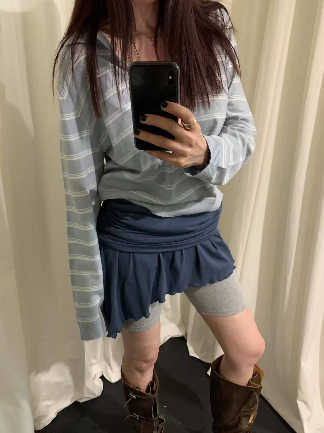 Art Student Stripe Long Sleeve Knitted Shirt Versatile T-Shirt  Style Casual Wear for Campus Street Style And Office