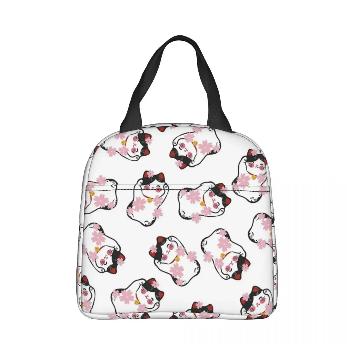 

Lucky Cat Neko Maneki Insulated Lunch Bag Large Kawaii Meal Container Thermal Bag Lunch Box Tote Office Outdoor Food Storage Bag