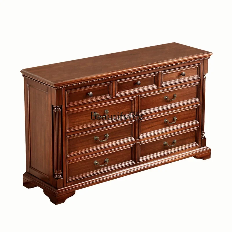 

ls 42American all solid wood storage bedroom cabinet living room drawer locker