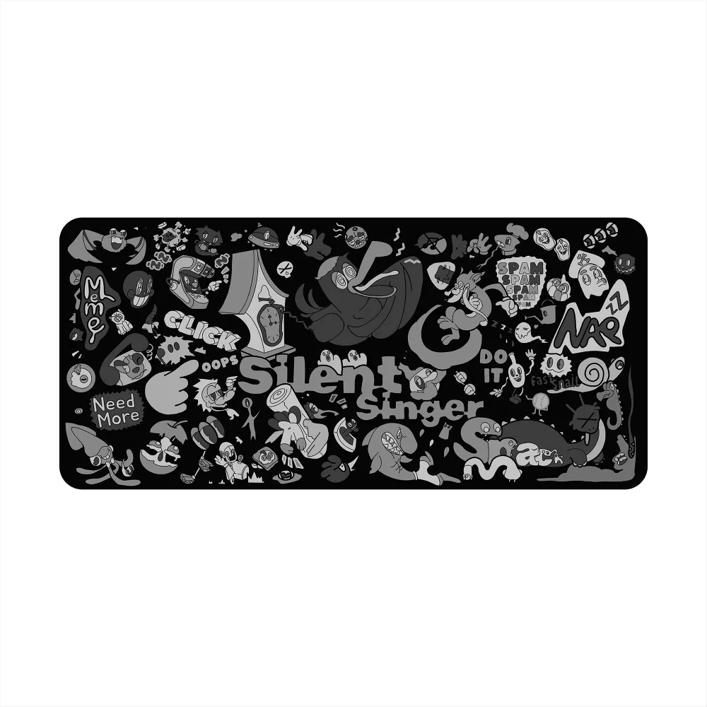 Graffiti Mouse Pad Costom Rubber Coarse Cloth Surface Large Table Cushion Red, Dark, Black for Mechanical Keyboard Accessory
