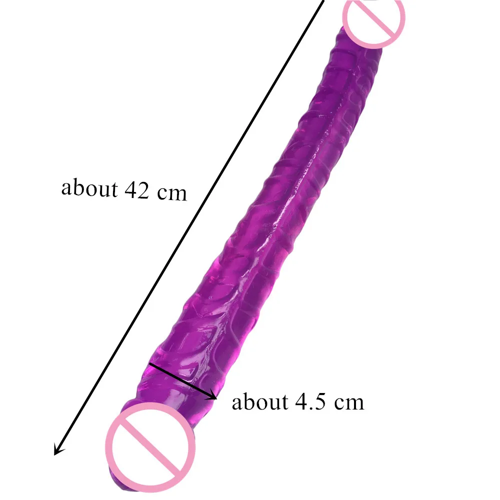 About 5 cm Dia  thick Double Dildo 16.5 Inch 42cm L  dual glan penis for Women Gay Lesbian Double Ended Dong Sex Toy Sex Product