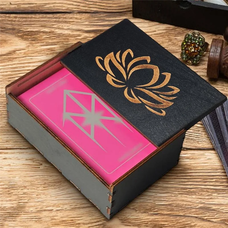 AS63-بطاقة التارو حافظة خمر صندوق حلية خشبي صندوق مجوهرات صغير الخشب خمر صندوق متعدد الوظائف لملحقات بطاقة التارو #3