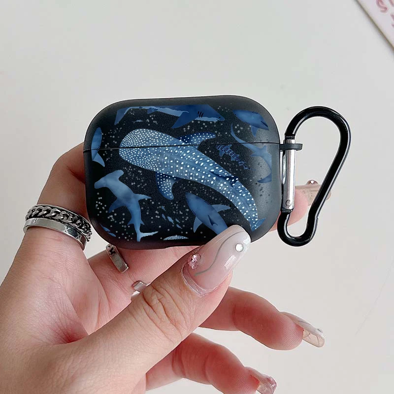 

Shockproof Earphone Case For AirPods 4/3/2/1 Deep Sea Shark Case For AirPods Pro 3/Pro 2/Pro TPU Protective Cover with Keychain