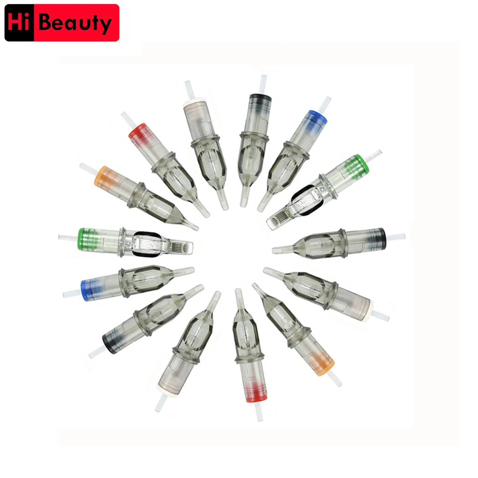 10pcs/Lot Disposable Sterilized Round Liner Tattoo Cartridge Needles For Permanent Lip Eyebrow Makeup Tatu Rotary Pen Supplies