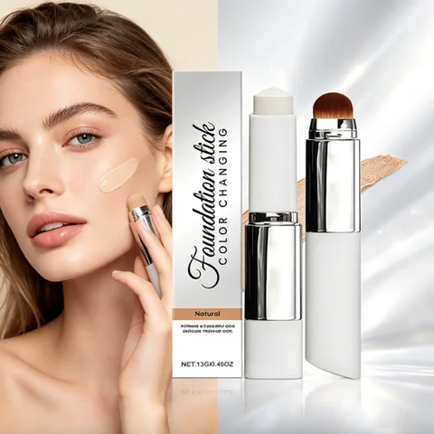 Foundation AMZ Natural Shade 2‑in‑1 Color‑Changing Foundation Stick Long‑Lasting Moisturizing Lightweight Foundation High‑Coverage Makeup