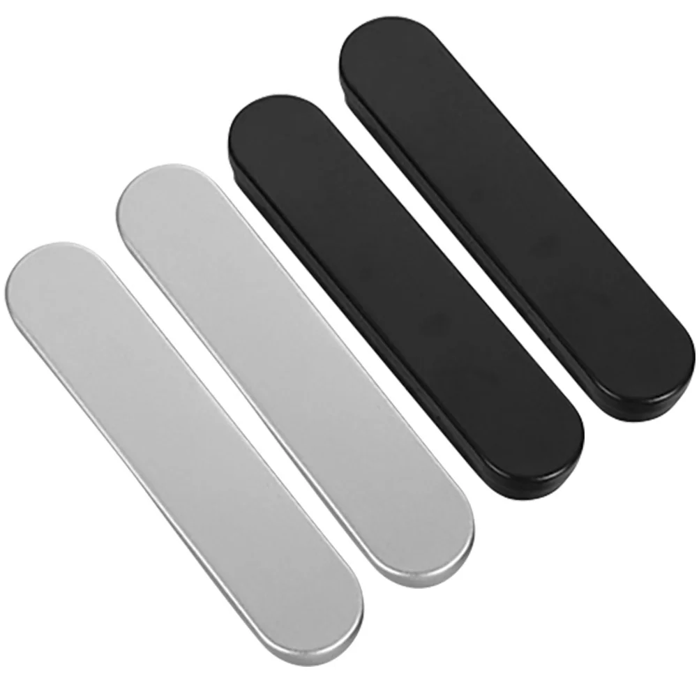 

4PCS Metal Case Black Silver Liner Pen Storage Pen Container Box Students Desk Organization School Supplies