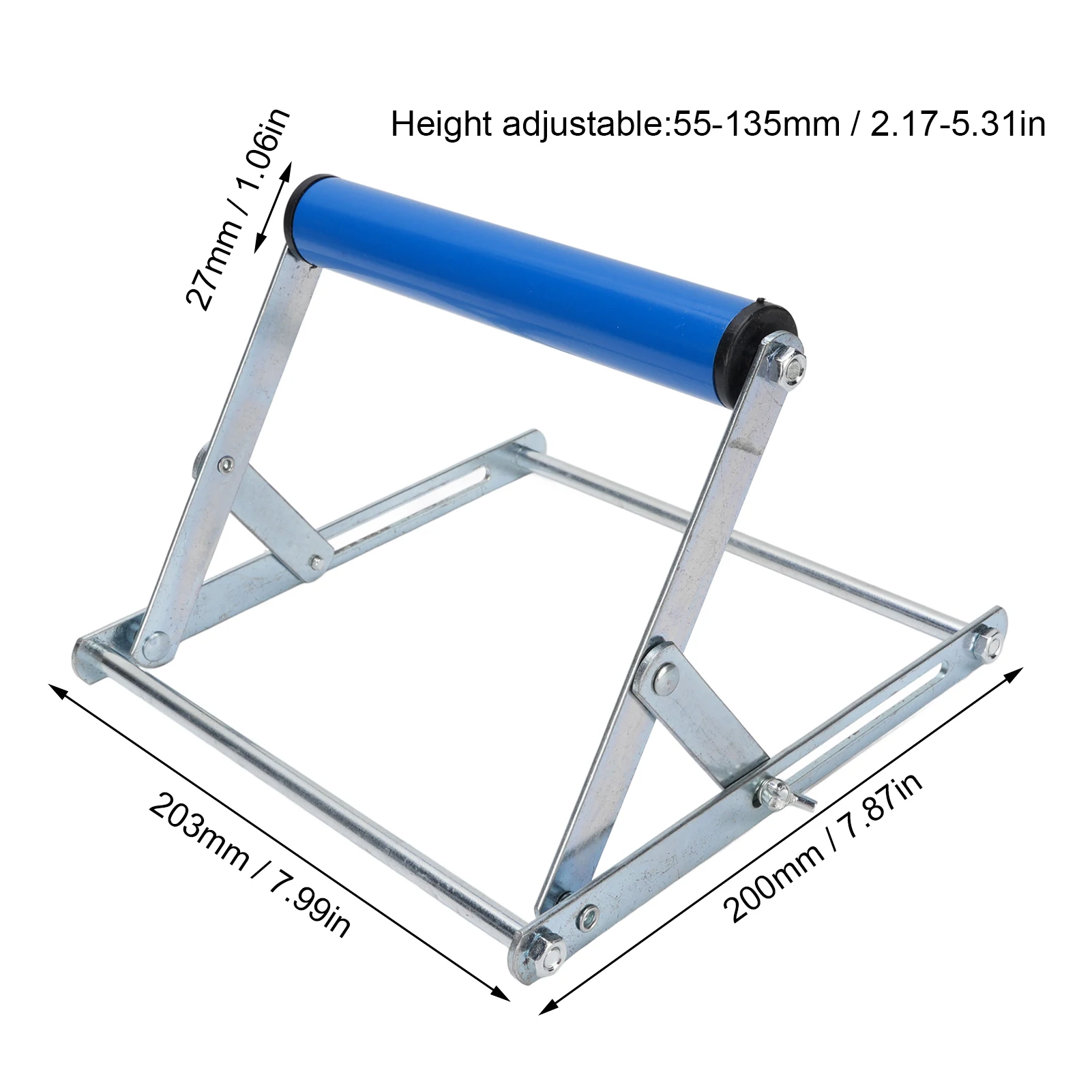 

Подставка для торцовочной пилы с регулируемой высотой из нержавеющей стали, портативная многофункциональная опорная рама для настольной пилы, синяя