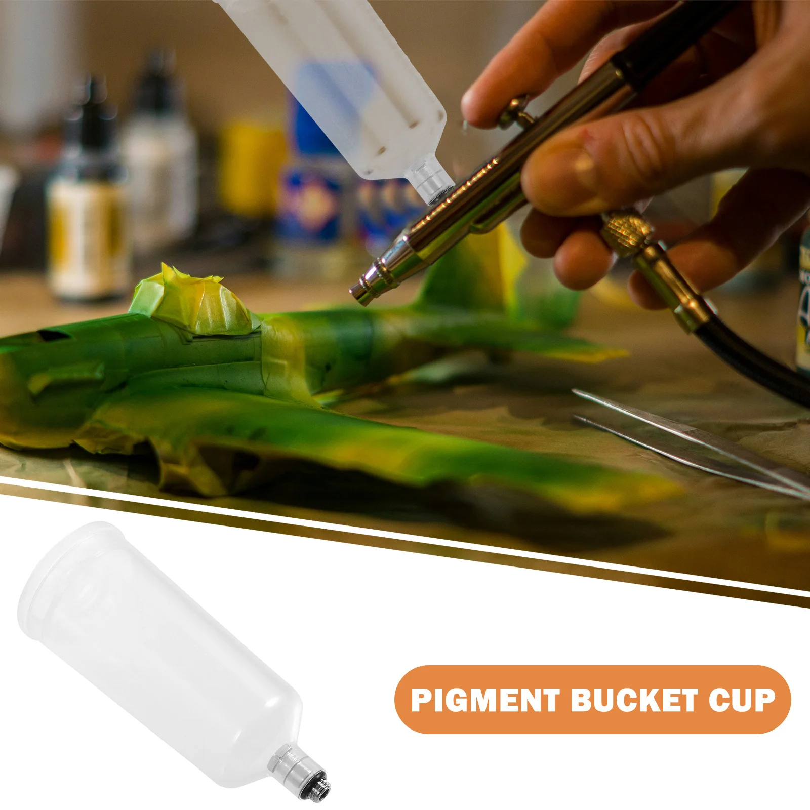 Spray Paint Cup Airbrush Pigment Cup Detachable Large Capacity Clear Plastic Replacement Paint Container Professional Airbrush