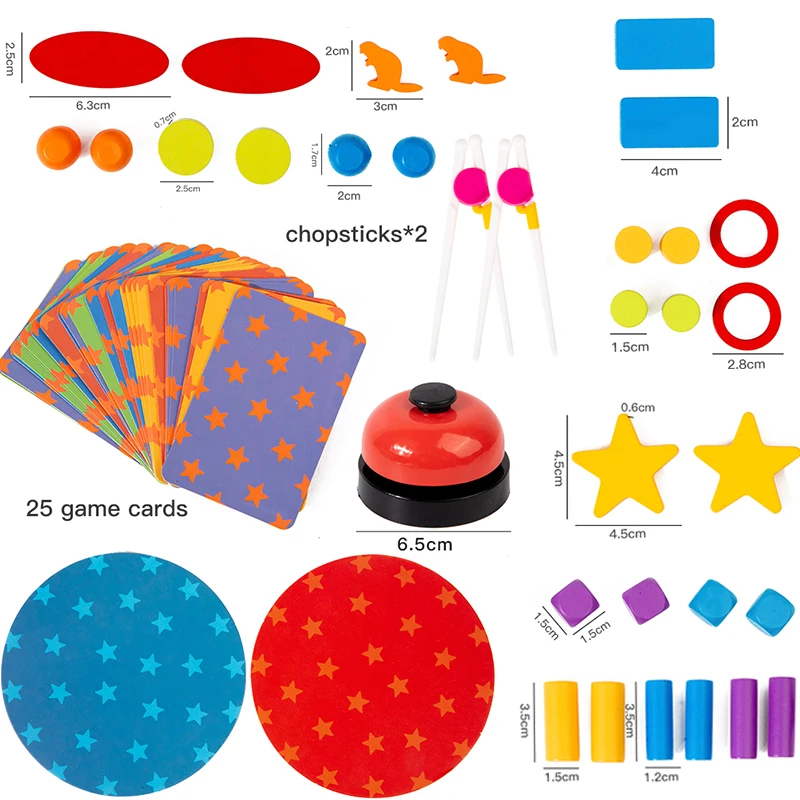 Stacking Building Blocks Family Board Game Fine Motor Skill Shape Sorting Stacking Toy Wooden Blocks Set for Party Supplies Gift