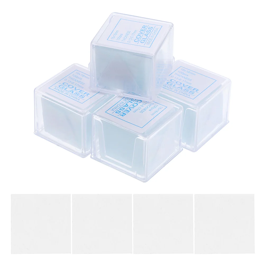 500 Pcs Glass Slide Bioexperiment Slides Labs Cover Slip Microscope Blank Square Clear Glasses