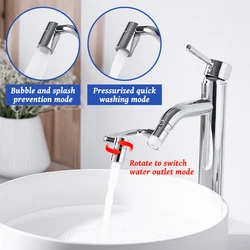 New Universal 1080° Rotation Extender Faucet Aerator Plastic Splash Filter Kitchen Washbasin Faucets Bubbler Nozzle Robotic Arm