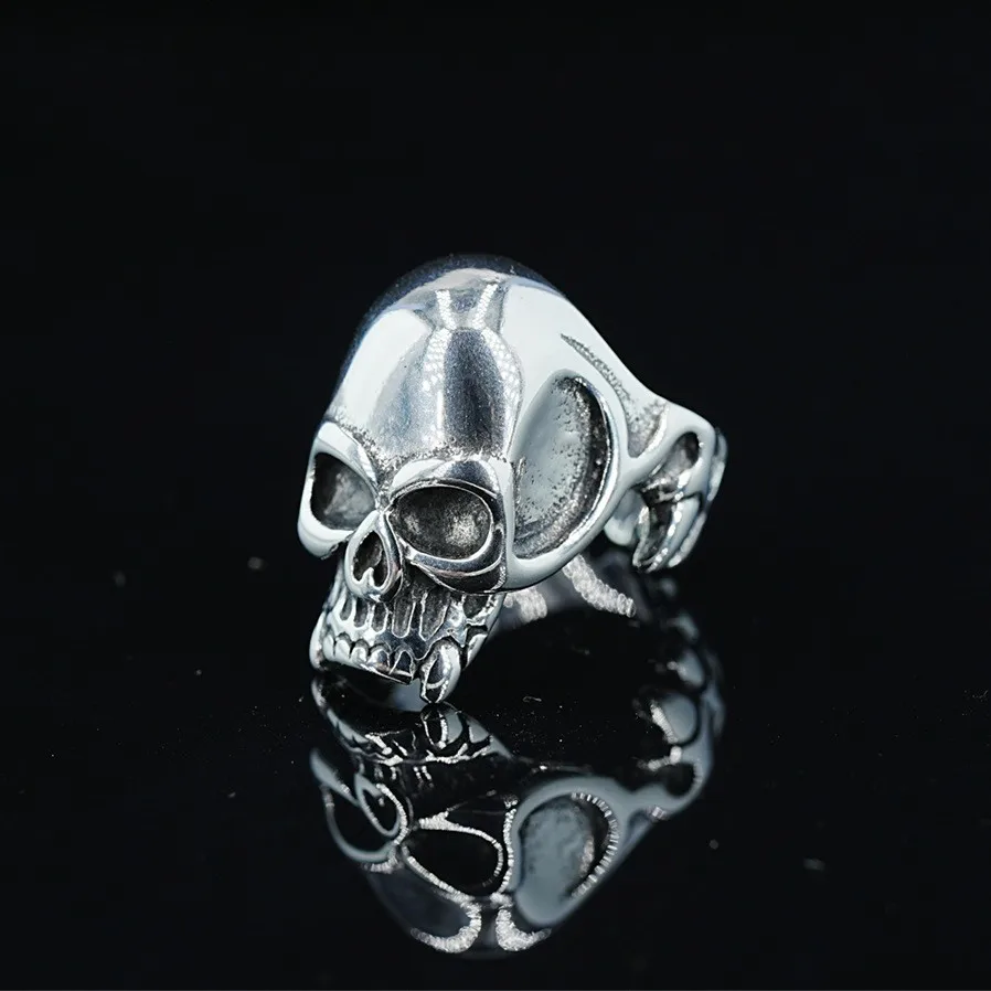 

Punk Sle Retro Street Ro Titanium Steel Skull Ring Exaggerated Dominant Personali Jewelry Faionable for Export