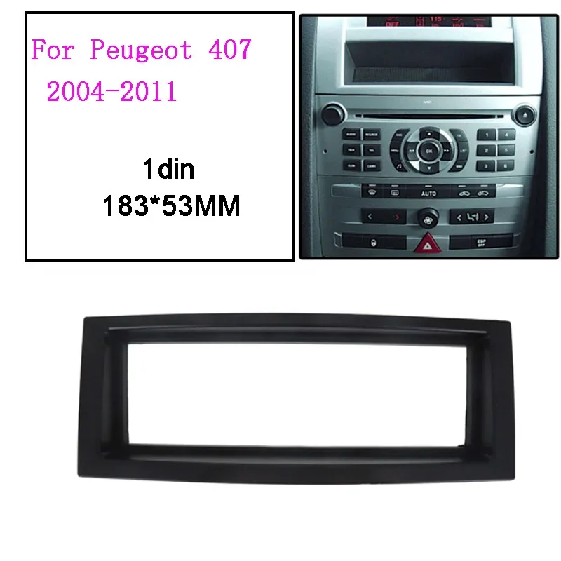 1Din Car Radio Fascia frame For peugeot 407 citroen C5 2004-2011 Dash Facia Panel Stereo Audio Bezel dash Mount CD trim DVD