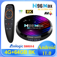 H96 MAX X4 Smart TV Box Android 11 Amlogic S905X4 4G 64GB 32GB 2.4&5G Wifi 3D 4K 8K BT AV1 Media Player TVBOX Set Top Box