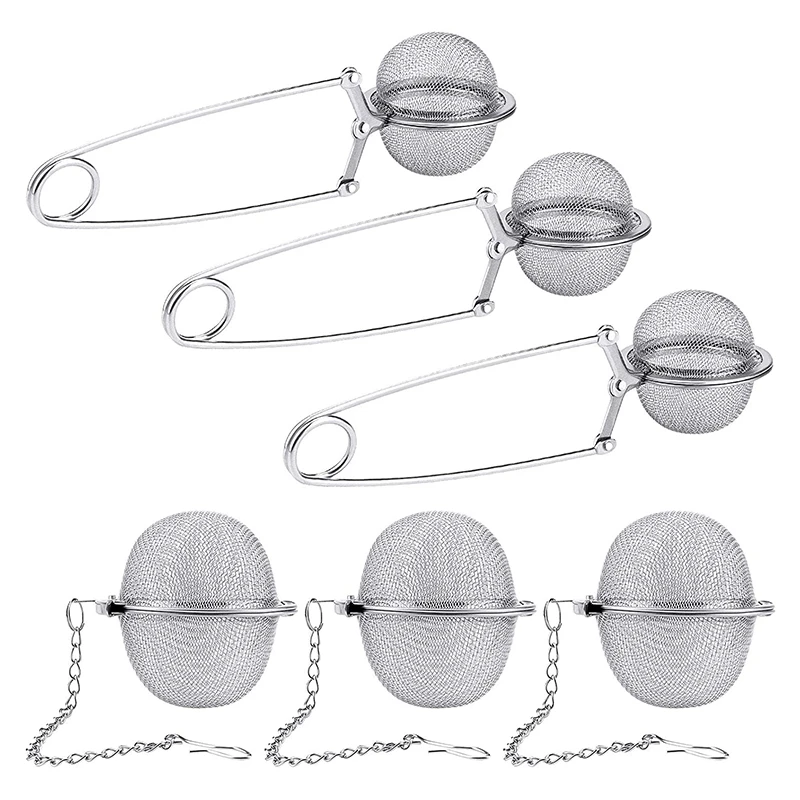 

6PC Tea Ball Infuser Stainless Steel Mesh Tea Strainer To Filter Tea, Used For Brewing Loose Leaf Tea And Spices