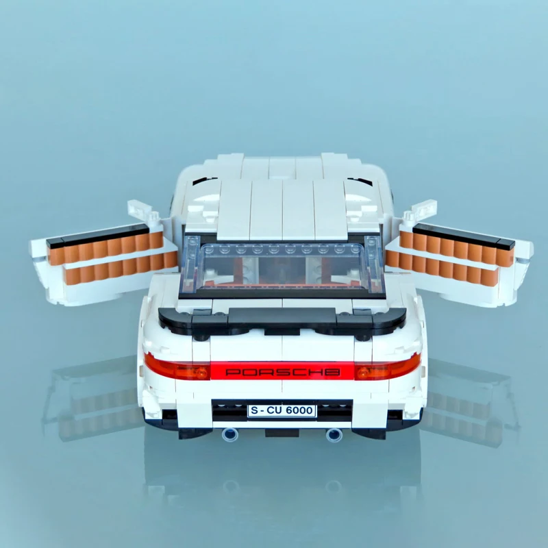 NEW White Hypercar Super Racing MOC-10295 Excellent Set Retro Sport Coupe Heedfully Engineered Building Blocks Cars Bricks Model