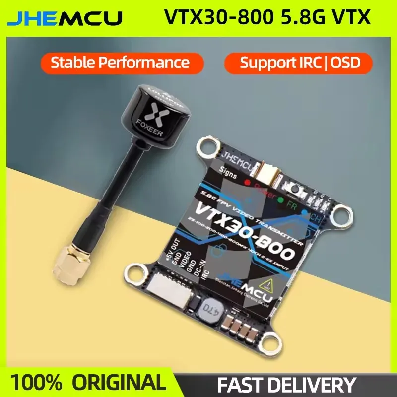 jhemcu-vtx30-800-58-ghz-fpv-transmisor-de-video-40ch-25-100-200-400-800mw-con-foxeer-lollipop-4-antena-para-dron-rc-de-largo-alcance