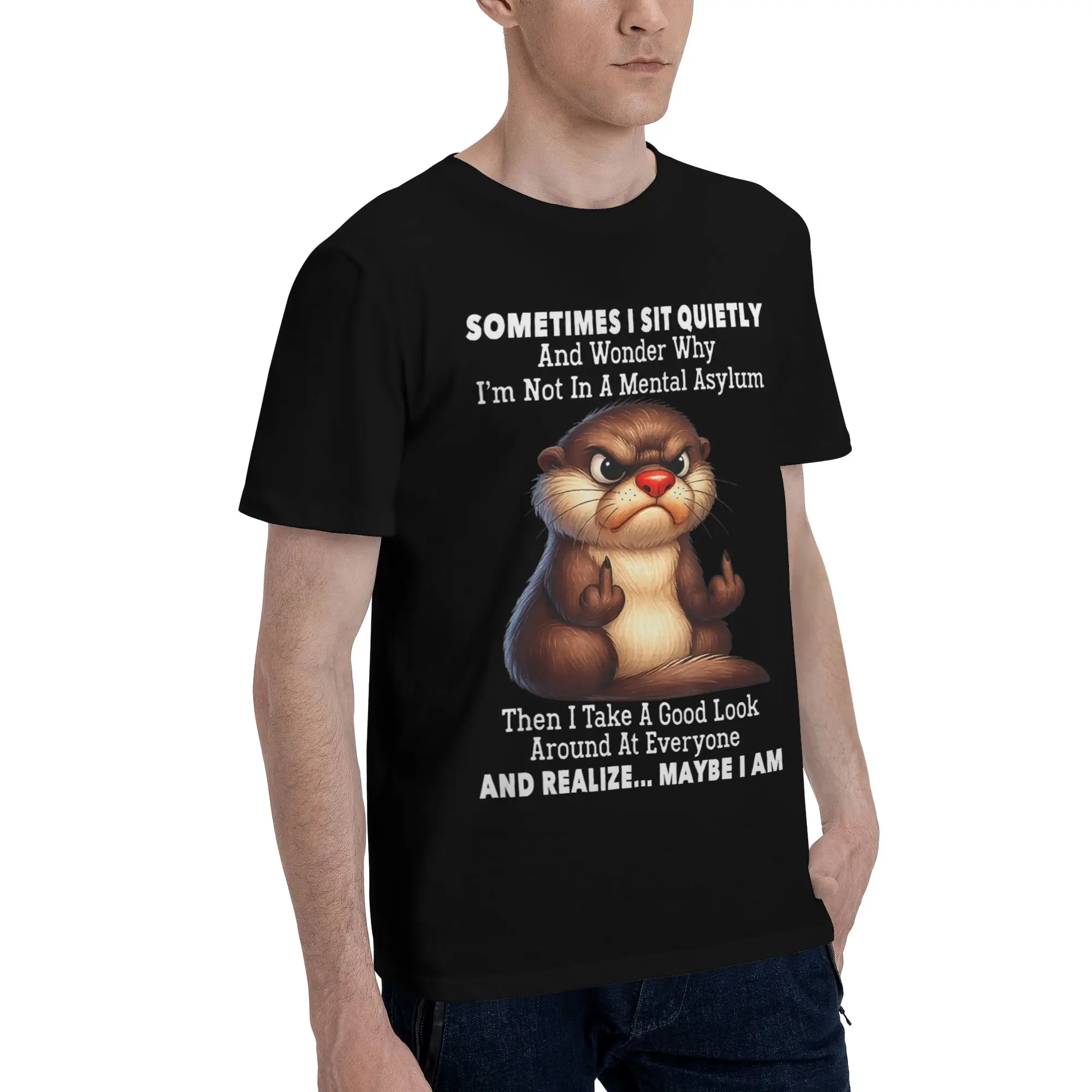 Men Women Graphic Printing Sometimes I Sit Quietly  Tee T Shirt 100% Cotton  T-shirts Clothing