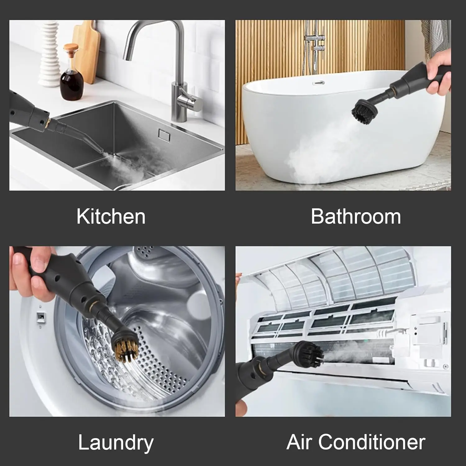 クリーナー 2500W 高温圧力ハンドヘルドスチーム洗浄機 ブラシヘッド付き 7 アクセサリー 床 キッチン バスルーム用