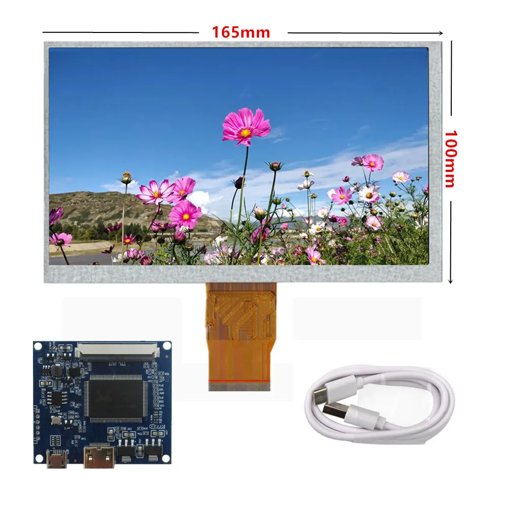 

7-дюймовый 1024*600 IPS ЖК-экран, плата управления драйвером, мини HDMI-совместимый для DIY Lattepanda, Raspberry Pi, ПК-монитор
